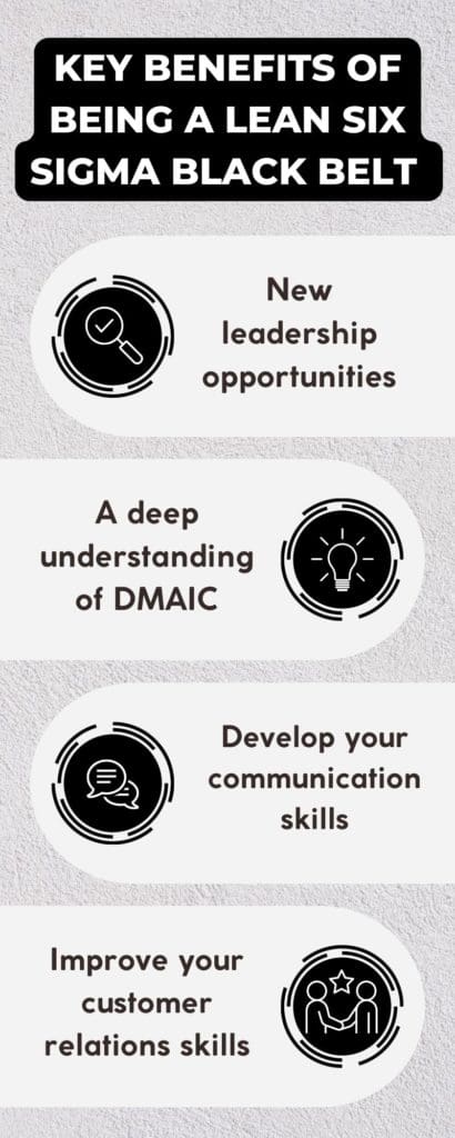 Top 5 benefits of becoming a Lean Six Sigma Black Belt.